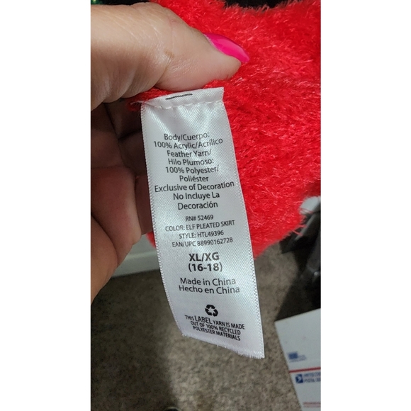 Holiday Time Christmas dress ugly elf dress womens XL 16 18 - Picture 3 of 4